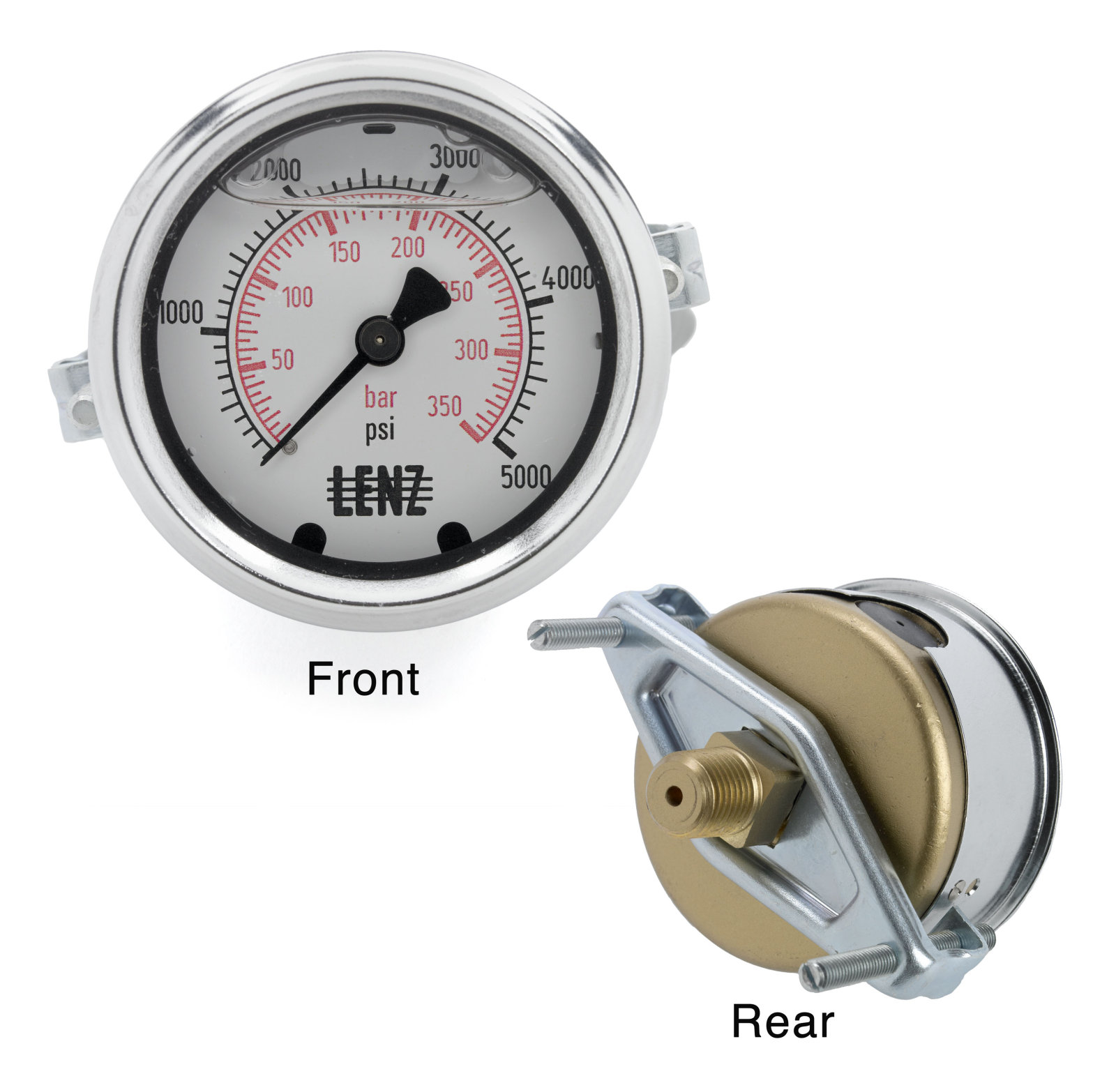 BAC25 PRESSURE GAUGE 2 1/2" DIAL Lenz